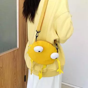 Harajuku смешная личность маленькие брикеты холщовая сумка сумка-мессенджер мультяшная уродливая милая девушка мягкая девушка сумка через плечо чёрный