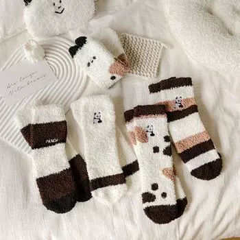 Harajuku Style Mid Tube Socks Autumn Winter Socks Women Socks Floor Socks Home Sleeping Socks B