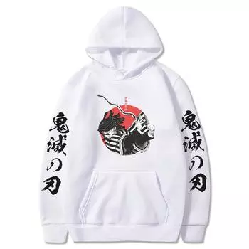 Harajuku Япония Аниме Demon Slayer Kimetsu No Yaiba Iguro Obanai Толстовки Толстовки Женские Сами Большие Длинные Рукава Пуловеры XS чёрный