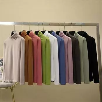 harajuku женские свободные футболки с длинными рукавами весна осень повседневные однотонные топы пуловеры водолазка универсальная футболка уличная одежда Y2K черно-белая футболка M белый