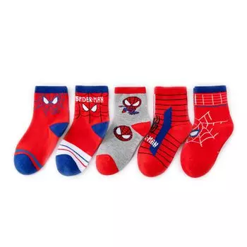 Характер антибактериальный и устойчивый к запаху комплект из 5 пар детских носков для девочек и мальчиков популярные носки детские носки хлопковые милые удобные мягкие [aliyi] красный