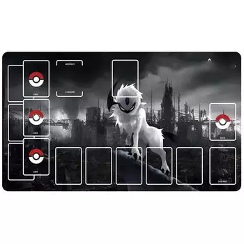 Характеристики игрового коврика полностью сшиты. Резиновый игровой коврик. Применимый игровой коврик Pokeka. Резиновый игровой коврик. Сумка для хранения. В комплекте. Карточная игра Pokeka. Нескользящий. 60-35 см. (И)