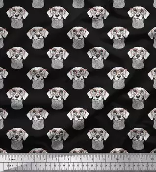 Характеристики японской креп-сатиновой ткани Soimoi и швейной ткани с изображением собаки и таксы, метр 42 дюйма 42 Inch Wide - Poly Crepe золотой