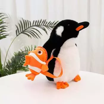 Харбинский рюкзак Пингвин Плюшевая игрушка Северный Большой Пингвин Кукла Подарок для путешествий Игрушка Детская подушка 33cm
