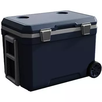 Hard cooler box 45L cold storage 60 hours with tire and drain plug included Fishing cooler box Large cooler box Navy