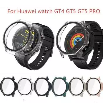 Hard Edge Shell для Huawei Watch GT5 Pro 42 мм 46 мм защитный чехол закаленная пленка защитный чехол для Huawei Watch GT4 5 аксессуары GT4 41MM прозрачный