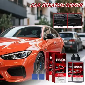 Hard Wax Paint Protectant, Car Wax Set For Micro Scratches, Retention Of Paint Color Including Sponge & Microfiber Cloth (2pc) One Size белый