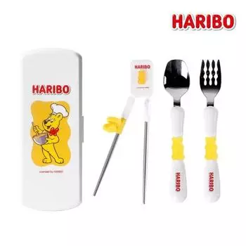 Haribo детская ложка, вилка, палочки для еды, набор столовых приборов, 4P, см. страницу подробностей, желтый