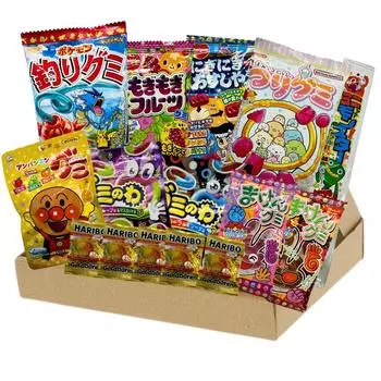HARIBO Fujiya Meiji Gummy Assortment 30 Pieces Fishing Mogimogi Fruit Gummy Anpanman Dagashi Popular Gummy Set - Gummy, Gummy, Ring, Gummy, Gummy,