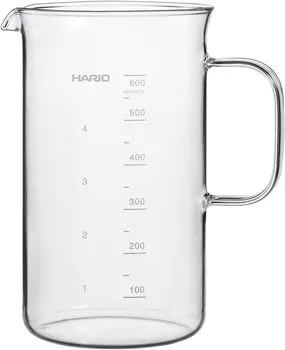 HARIO Beaker Server Crafts Science Capacity 600ml Transparent with Measuring Memory Heat Resistant Glass Made in Japan [BV-600]