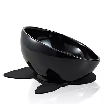 HARIO Black French Bulldog Tableware Food Bowl with Silicone Mat 150ml