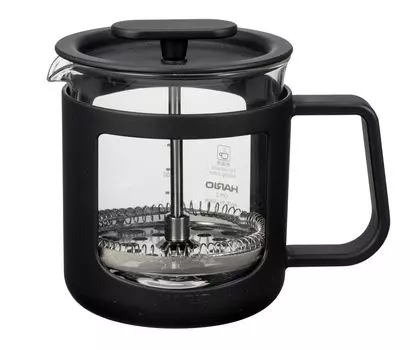 HARIO Cafe Press U French Press Tea Press Press Type Coffee Heat Resistant Glass Practical Capacity 300ml Black CPU-2-B