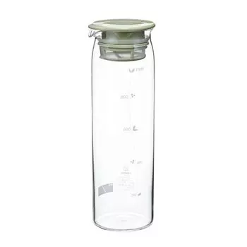 HARIO Cold Brew Tea Practical Capacity Smoky Hot Cold Water Made in Japan Pot, 1000ml, Green, Heat-resistant Glass, Water/Dishwasher Safe, Bottle,