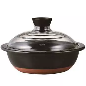 HARIO Earthen pot No. 9 with glass lid 3000ml GDN-255-B Black