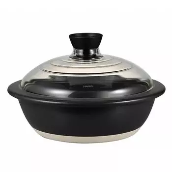 HARIO Earthen pot with glass lid 9 3000ml No. GDN-255-B-W