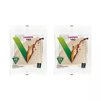 Hario Genuine Product Paper Filter Compatible with 03 Size 1 to 6 200 Pieces Piece Pack x 2 Piece for V60 Coffee Dripper Brown Hisarashi VCF-03-100M