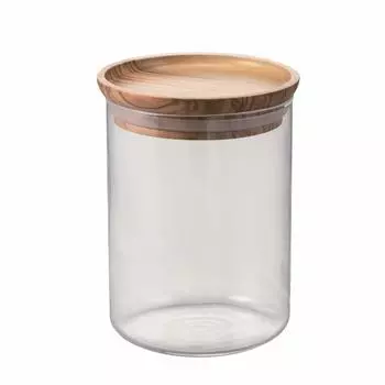 HARIO Glass Canister Full Water Capacity 800ml Olive Wood S-GCN-200-OV