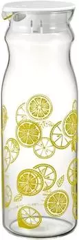 HARIO Heat Resistant Free Pot Retro Lemon Cold Water Bottle Practical Capacity 1200ml Transparent Yellow Heat Resistant Glass Boiling Safe Barley Tea