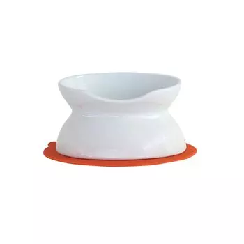 HARIO Made in Japan Arita Ware Height Adjustable Cat Food Bowl Nyanpre Double White/PTS-NYD-W