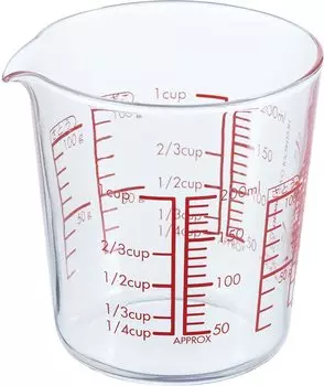 HARIO Made in Japan Glass Measuring Cup 200ml Heat-resistant MJC-20-R-BK