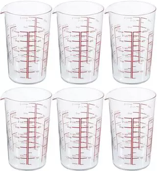 HARIO Made in Japan Glass Measuring Cup 500ml Set of 6 Heat-resistant MJC-50-R-BK чистый
