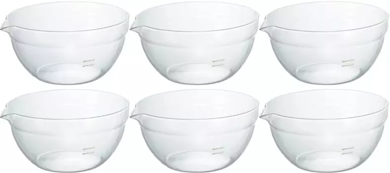 HARIO Made in Japan Heat Resistant Glass Single Mouth Bowl 800ml Set of 6 Clear KB-80-BK чистый