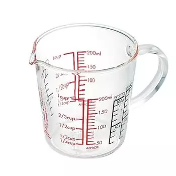 HARIO Measurement Cup Wide Heat Resistant Glass with Handle Multi 200ml Made in Japan CMJW-200 красный