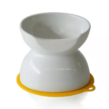 HARIO Pet Tableware Ceramic Drinking Height Adjustable Food Bowl HARIO Chibipredable White For Small and Medium Dogs