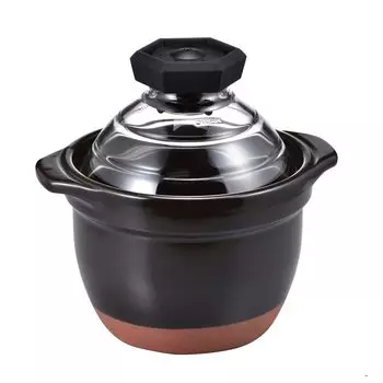 Рисоварка HARIO со стеклянной крышкой Banko на 1 стакан, только посуда, горшок, GNR-150-B-AZ чёрный