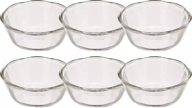 HARIO Сделано в Японии Термостойкая стеклянная конфетница 200 мл BUONO Kitchen SWB-20-BK Набор из 6 предметов, прозрачная