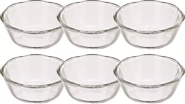 HARIO SWB-20-BK Sweets Bowl, Made in Japan, 6.8 fl oz (200 ml), BUONO Kitchen SWB-20-BK Set of 6, Clear