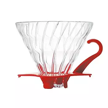 HARIO V60 Heat-resistant Glass Transparent Coffee Dripper 02 Red Coffee Drip for 1-4 Cups VDG-02R