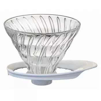 HARIO V60 Heat Resistant Glass Transparent Dripper 02 For Cups White Made in Japan 1~4 VDGR-02-W