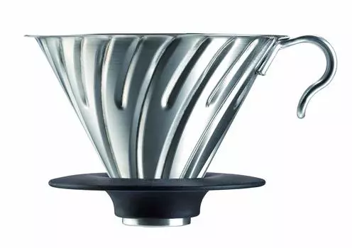 HARIO V60 Металлическая посудомоечная машина для производства Японии, безопасная, серебристая, 1-4 чашки, VDM-02HSV