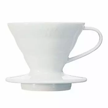 HARIO V60 Прозрачная капельница 01 Керамическая на 1-2 чашки 200 мл Белая Сделано в Японии VDC-01W