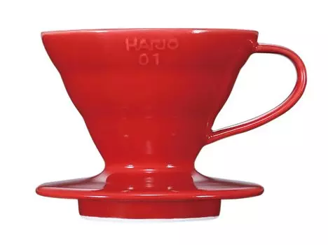 HARIO V60 Прозрачная капельница 01 Керамическая красная для чашек Кофейная ручная капельница Сделано в Японии 1-2 VDCR-01-R красный