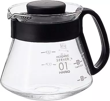 HARIO V60 Range Server 360 мл для чашек черного кофе, капельная ручная кофеварка, термостойкое стекло, сделано в Японии 1-3 [XVD-36B]