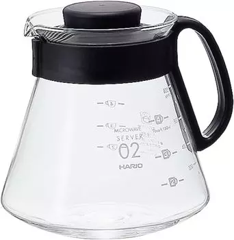 Hario V60 Range Server 600 мл для чашек черного кофе, капельный, термостойкое стекло, сделано в Японии 2~5 XVD-60B
