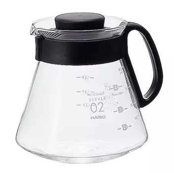 HARIO V60 Range Server 600 мл для чашек Черный кофейный сервер из термостойкого стекла Сделано в Японии 2~5 XVD-60B чёрный