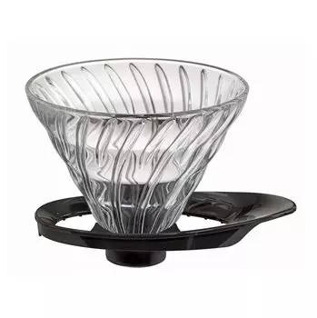 HARIO V60 Термостойкая стеклянная прозрачная капельница 02 для чашек черного цвета Сделано в Японии 1~4 VDGR-02-B чёрный