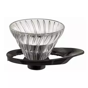 HARIO V60 Термостойкая стеклянная прозрачная воронка 01 на 1~2 чашки ЧерныйVDGR-01-B