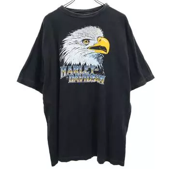 HARLEY DAVIDSON 90-х годов Футболка с коротким рукавом с принтом орла Старая винтажная Мужская Б/У