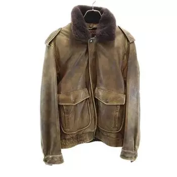 HARLEY DAVIDSON 90s Old Flight jacket 40 Brown With liner Men s Used