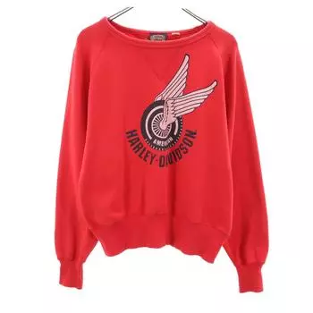 HARLEY DAVIDSON made in Japan Long sleeve sweat trainer M Red Women Used