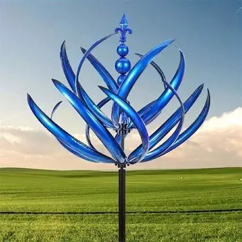 Harlow Wind Spinner Rotator Железный подземный ветряной сад Harlow Wind Spinner Rotator Украшение для домашнего сада синий