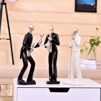 Harmony in Motion Musician Set | A Stunning Tribute to Art & Melody | Adds a Rhythmic Elegance to Your Dcor – Pack of 3, Black and Golden