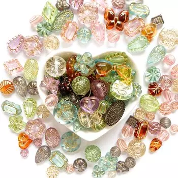 Harovo Beads Antique Mix 50g Deco Beads Parts Ажурные бусины Акриловые бусины Аксессуары Ретро-браслет для рукоделия Материалы для ручной работы для начинающих Comes