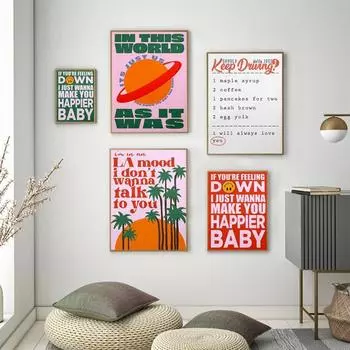 Harris Styles Lyrics Poster Daylight Fine Line Album Картина на холсте Современная музыкальная певица Настенные художественные принты Картины для домашнего декора 21x30cm No Framed