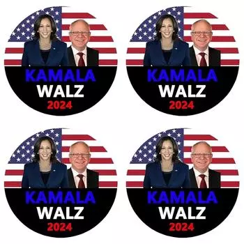 Harris Walz 2024 Президентские значки Брошь Декор Круглые Круглые Значки (Стиль А)