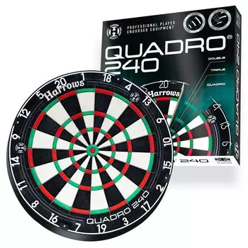 Harrows Dartboard Quadro I Unique and Exclusive 3 Score Zones I Ultimate Challenge 240 Maximum Score I Dartboard with Ultra Thin Knife Wire Dartboard